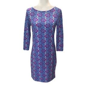 Vineyard Vines Blue & Pink Fish Print Sheath Dress - XS